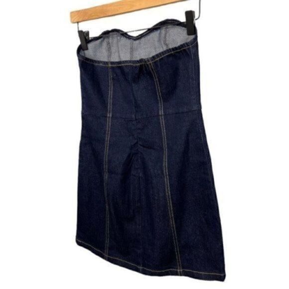 Urban Outfitters Strapless Mini Dress S Dark Denim SOLD OUT  NWOT - Picture 8 of 13